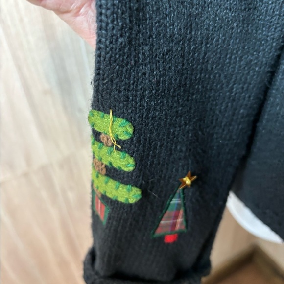 Northern Isles Festive Black Sweater with Tree Embroidery - Picture 6 of 8